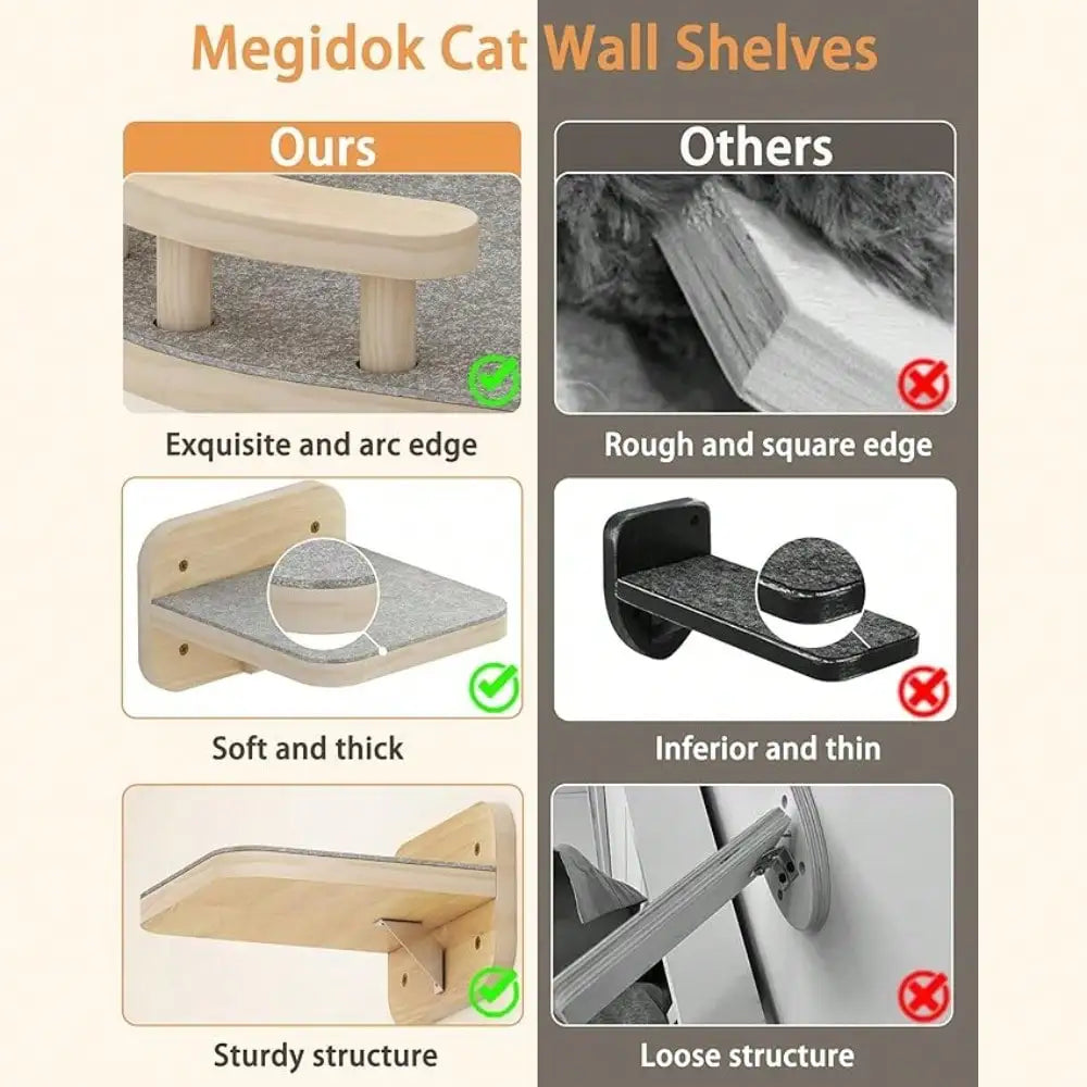 Cat Wall Climbing Shelf With Wide Steps For Indoor Cats