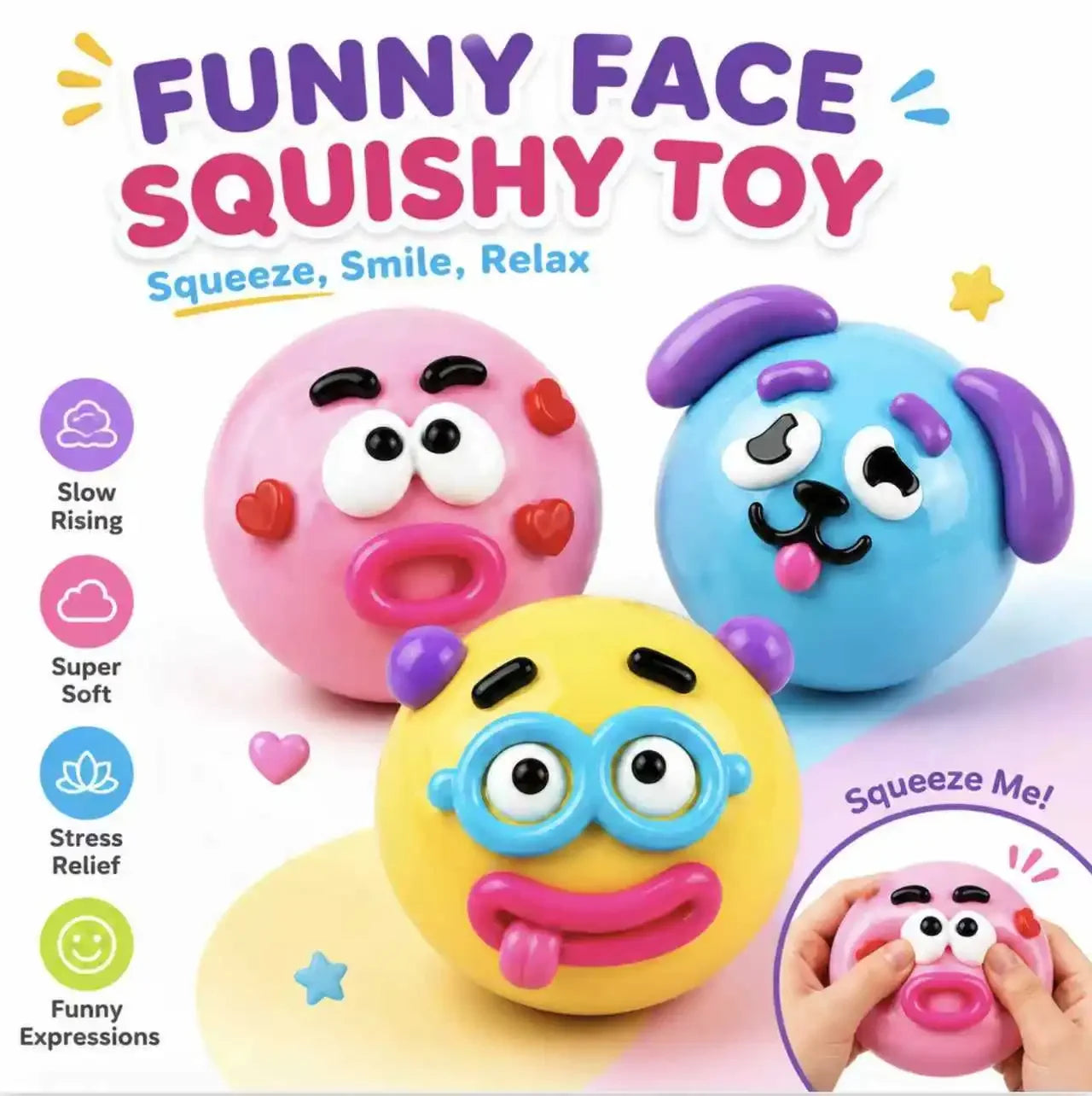 Curiosities Dog Face Swap Squishy Toy, Popular Smushers Squishy, Soft Moldable Cute Slow Rise Squeeze Toy,Relaxing Sensory Anxie