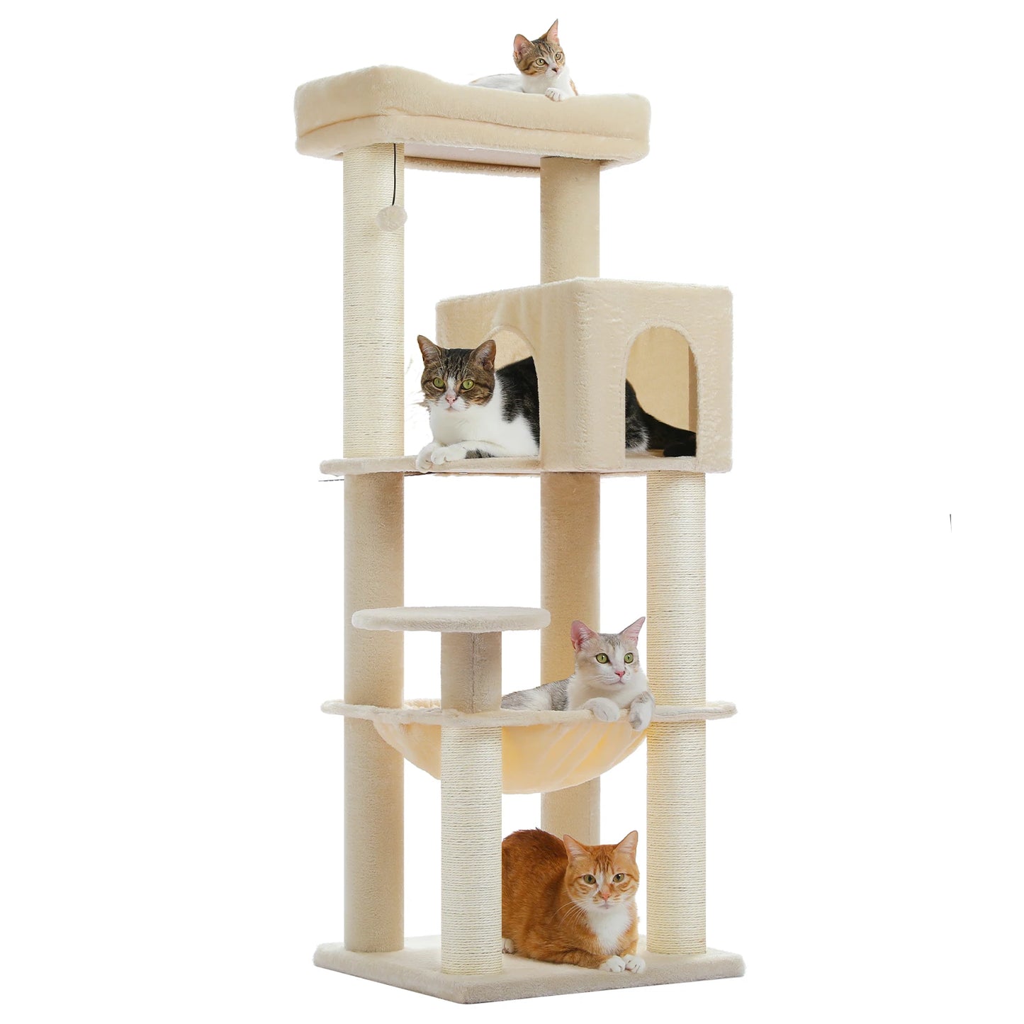 PAWZ Road Cat Tree with Thick Scratching Posts and Hammock