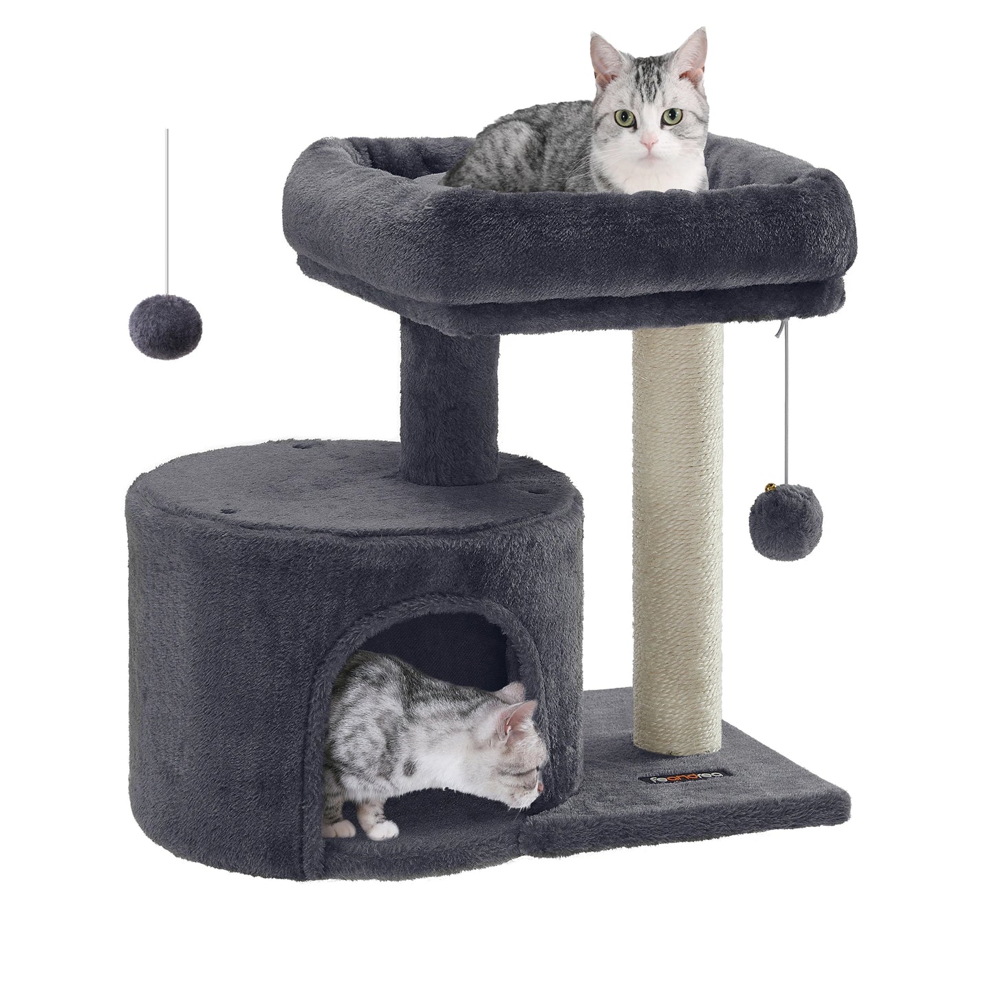 Feandrea Cat Tree, Small Cat Tower with Sisal Scratching Post, Plush Condo with Padded Perch, for Small Spaces, Kittens,