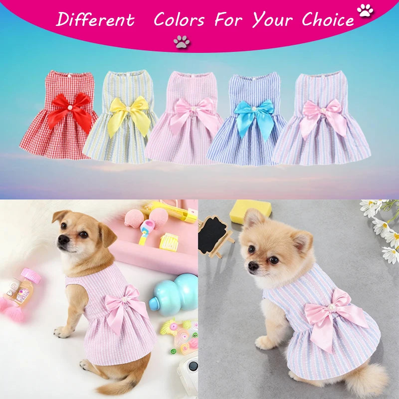NONECN Flower Princess Dress for Small Dogs Summer Outfit