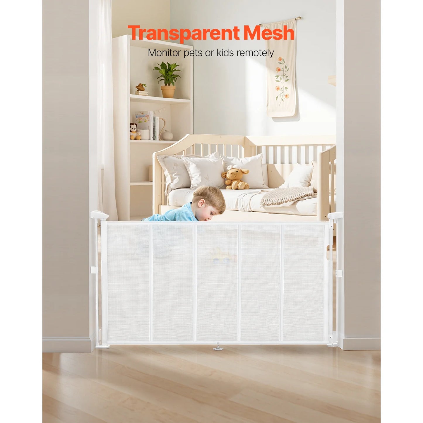 SucceBuy Retractable Baby Gate Extends up to 55/71/110 inch Wide Retractable Gate for Kids or Pets for Indoor Stairs Doorways