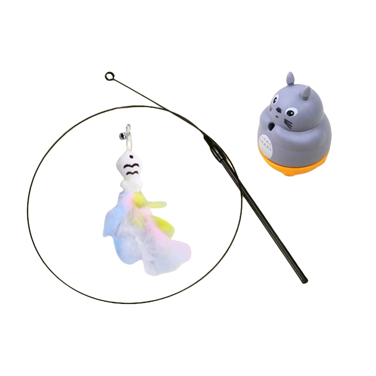 Cat Teaser Wand Toy With Feather And Bell Interactive Cat Toy