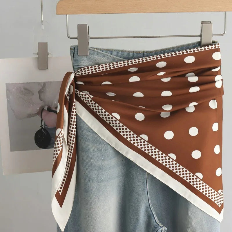 High-End Retro Tie-Dye Triangular Binder Headcloth Women's Spring and Summer New Niche Fashion All-Matching Scarf Jeans Belt