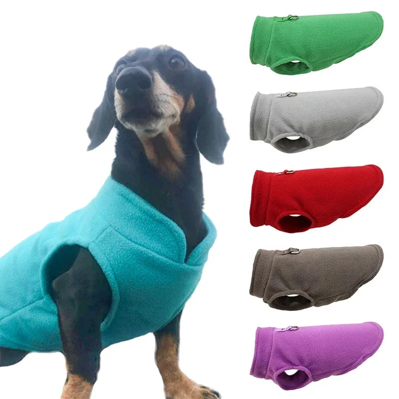 Ultrasoft Fleece Pet Jacket With D Ring For Small Dogs