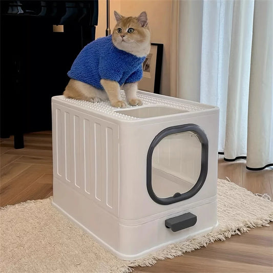 Leak Proof Enclosed Cat Litter Box With Scoop And Lid
