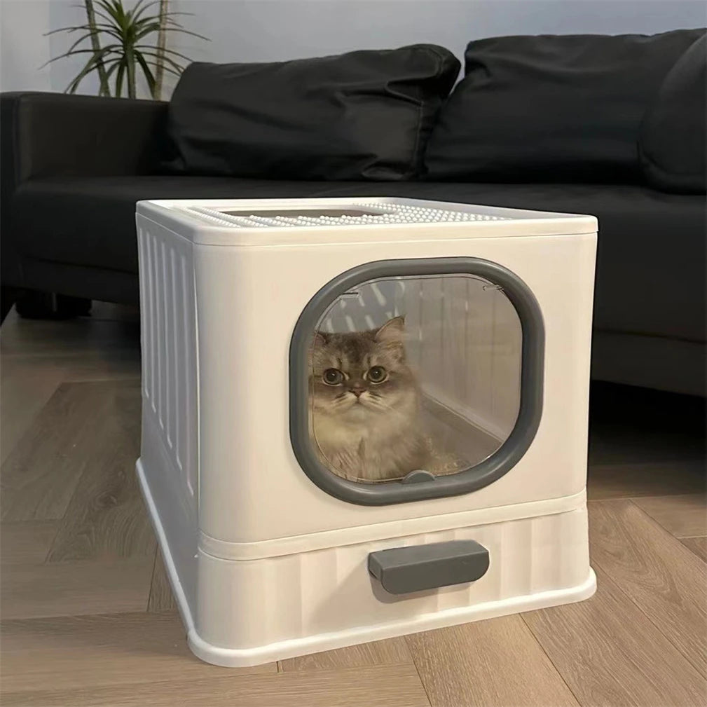 Leak Proof Enclosed Cat Litter Box With Scoop And Lid
