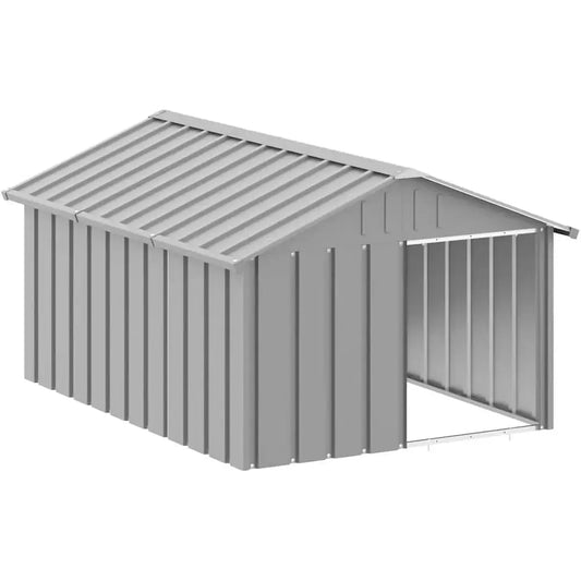 Durable Outdoor Steel Dog Kennel With Open Entrance