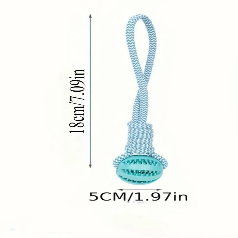Durable Cotton Rope Rubber Dog Chew Ball Treat Dispenser Toy