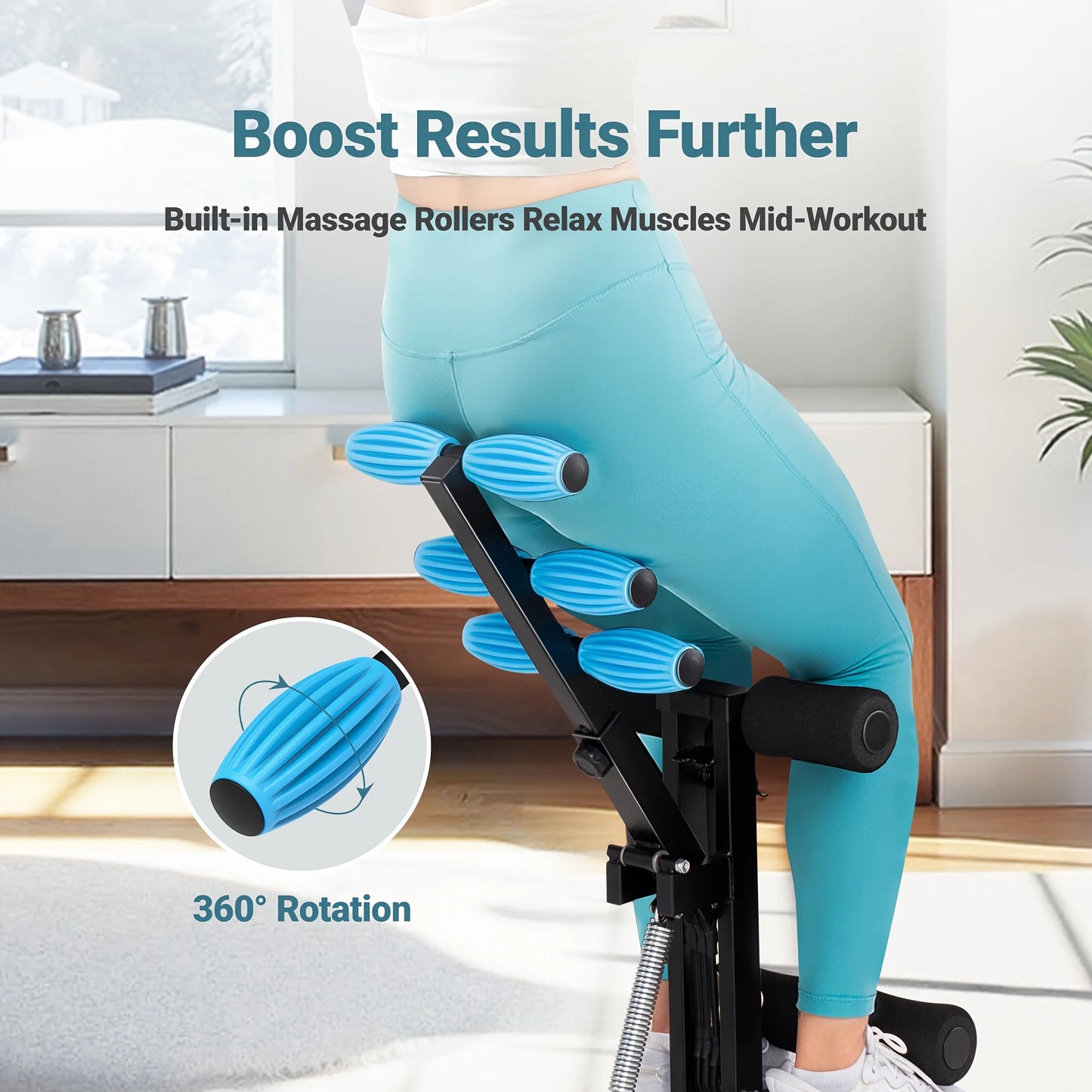 MERACH Deep Squat Machine Designed for Women, an Adjustable Glute Trainer, Perfect for Core Leg Push-Up Workouts at Home. Ideal Leg Training Equipment for Personal Use, a Great Gift for Family, Available in a New Blue And Bla