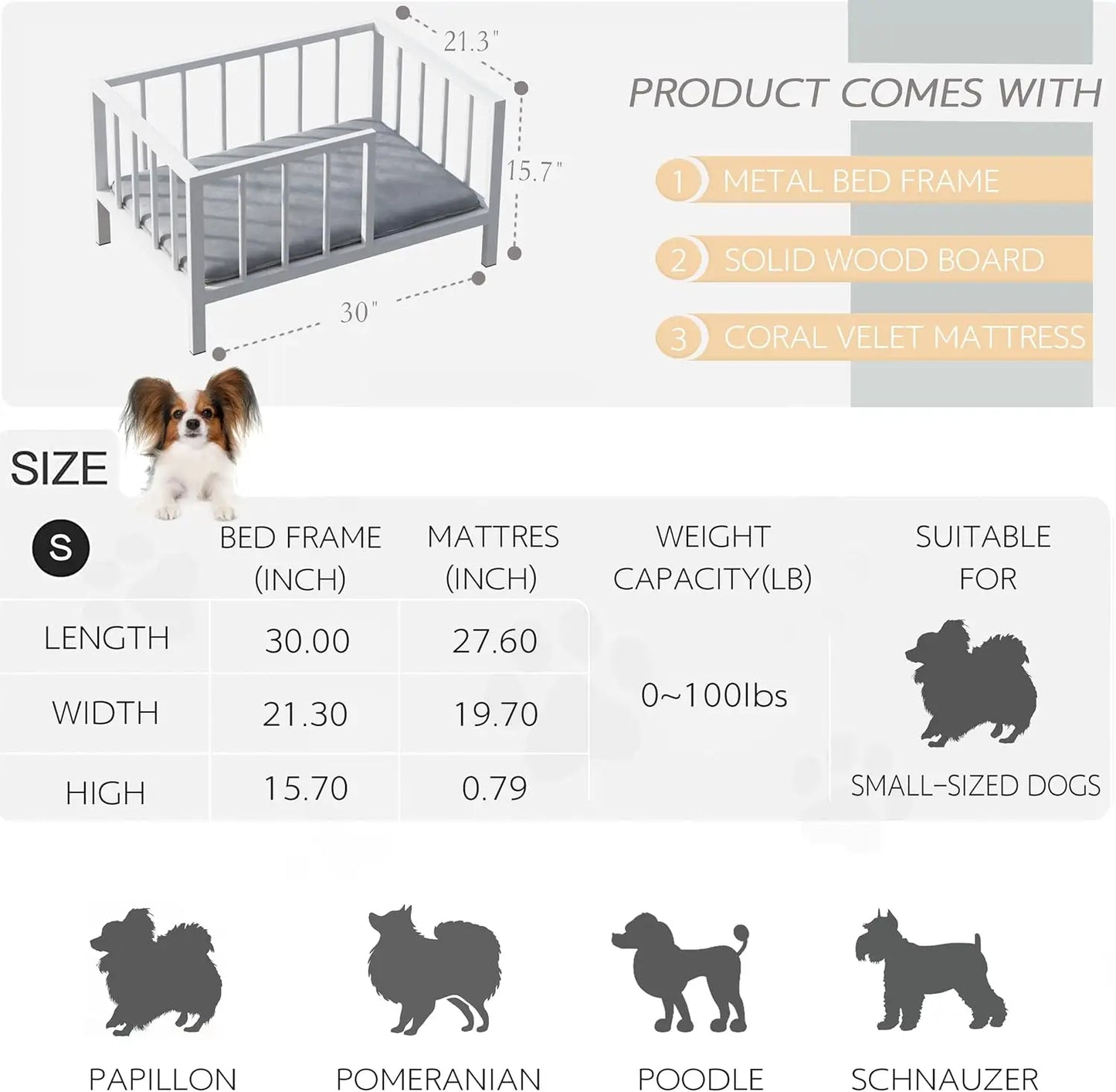 Elevated Dog Bed With Rails Metal Frame