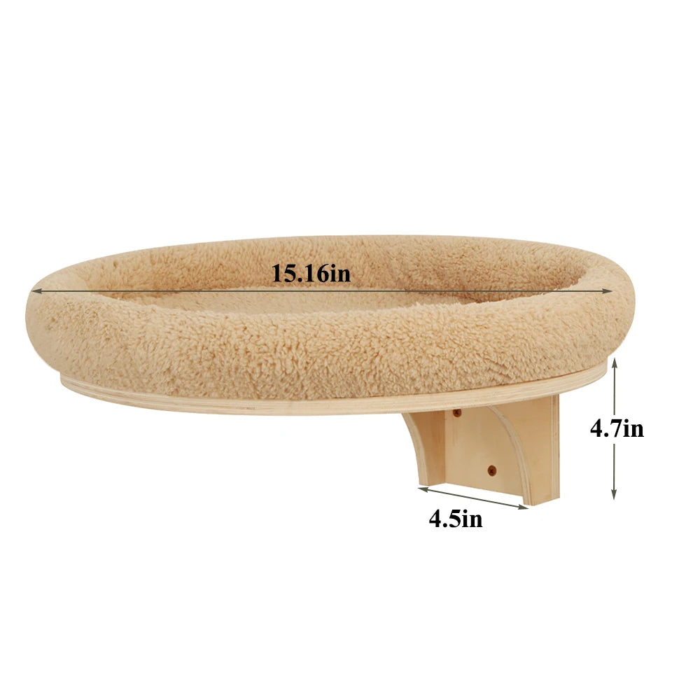 PETRAVELCN Cat Wall Mounted Solid Wood Climbing Ladder Hammock