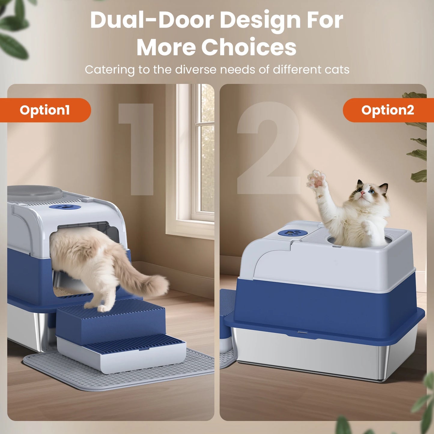 Cityflee Stainless Steel Cat Litter Box Nonstick Odor Control