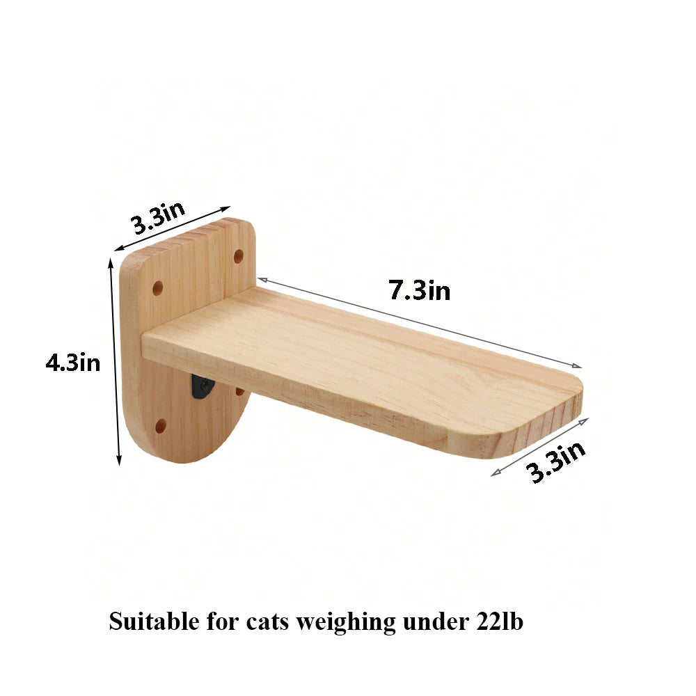 PETRAVELCN Cat Wall Mounted Four-Step Climbing Shelf Sisal Scratching Post