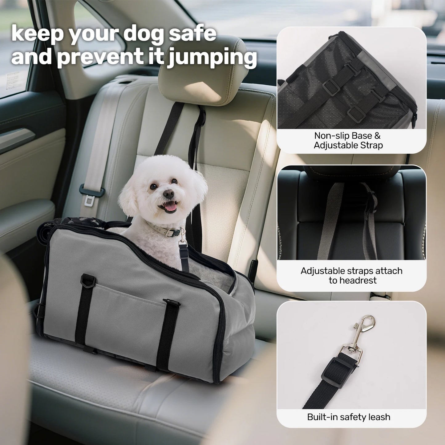 Removable Washable Car Pet Seat for Small Dogs and Cats