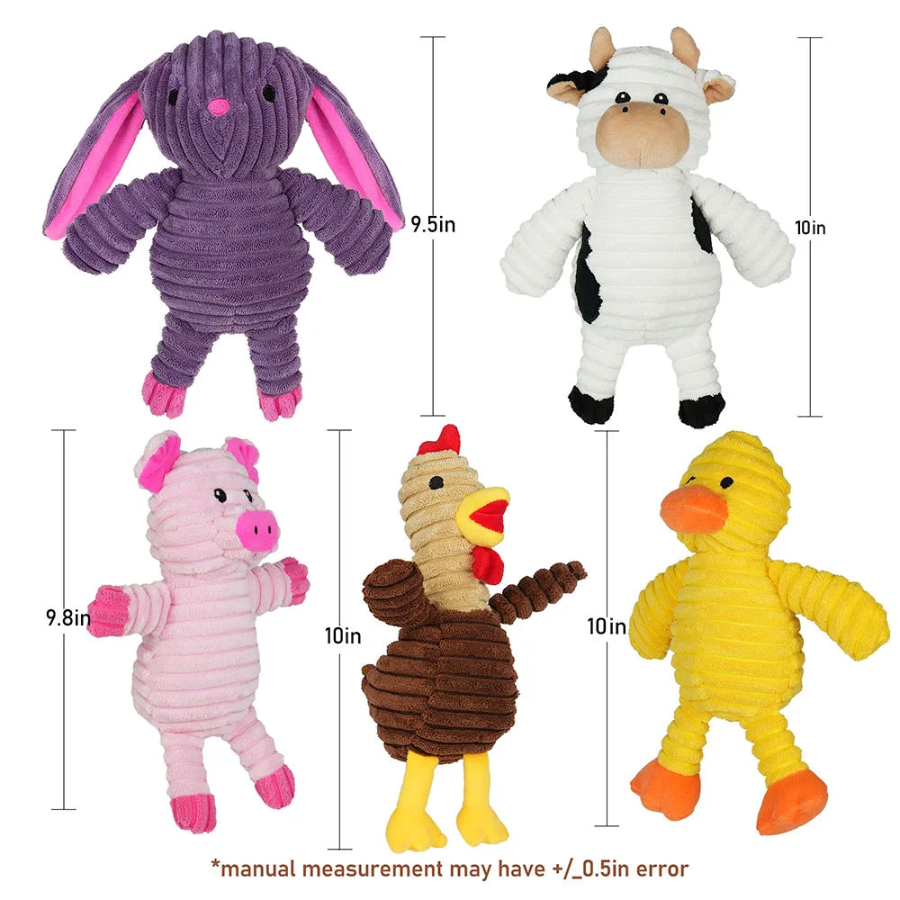 Plush Dog Squeaky Toys Assortment Stuffed Chew Pet Toy