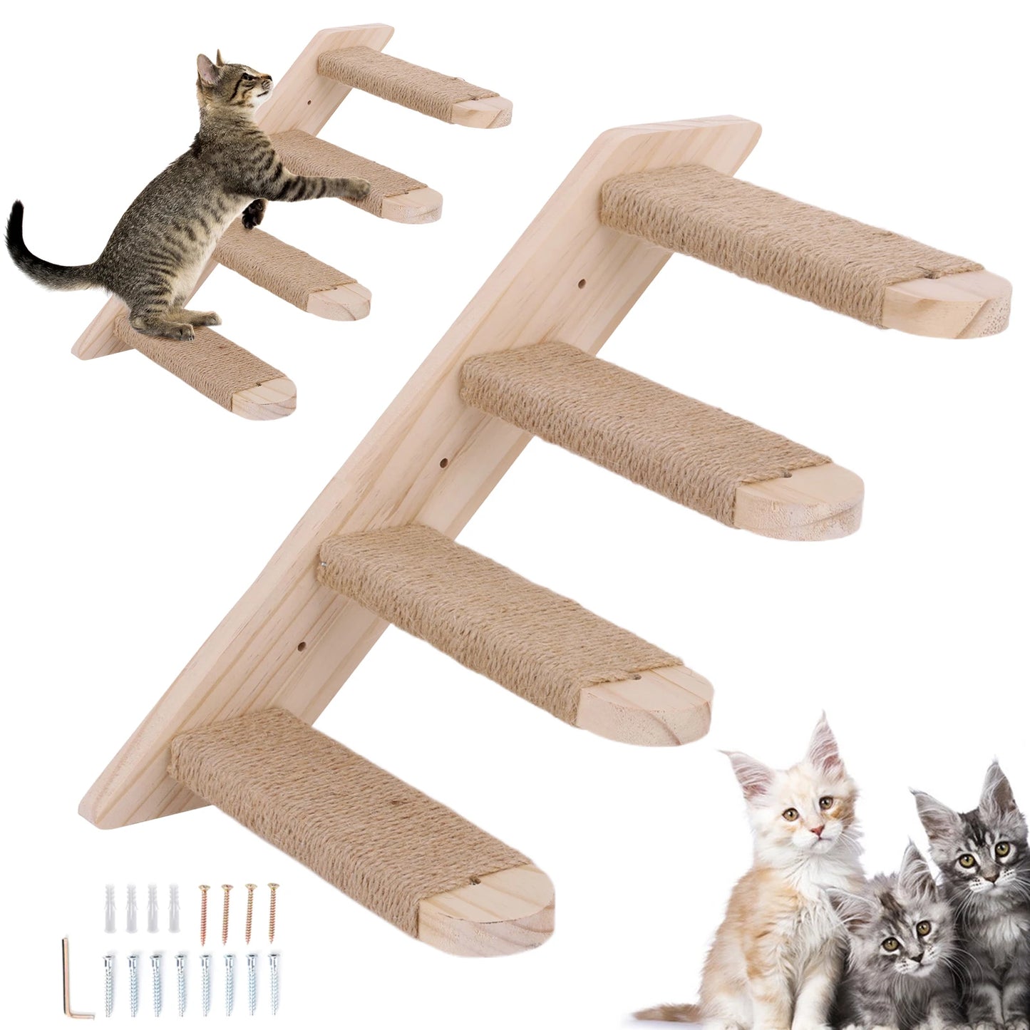 Cat Climbing Shelf Wall Mounted Four Step Perch Frame