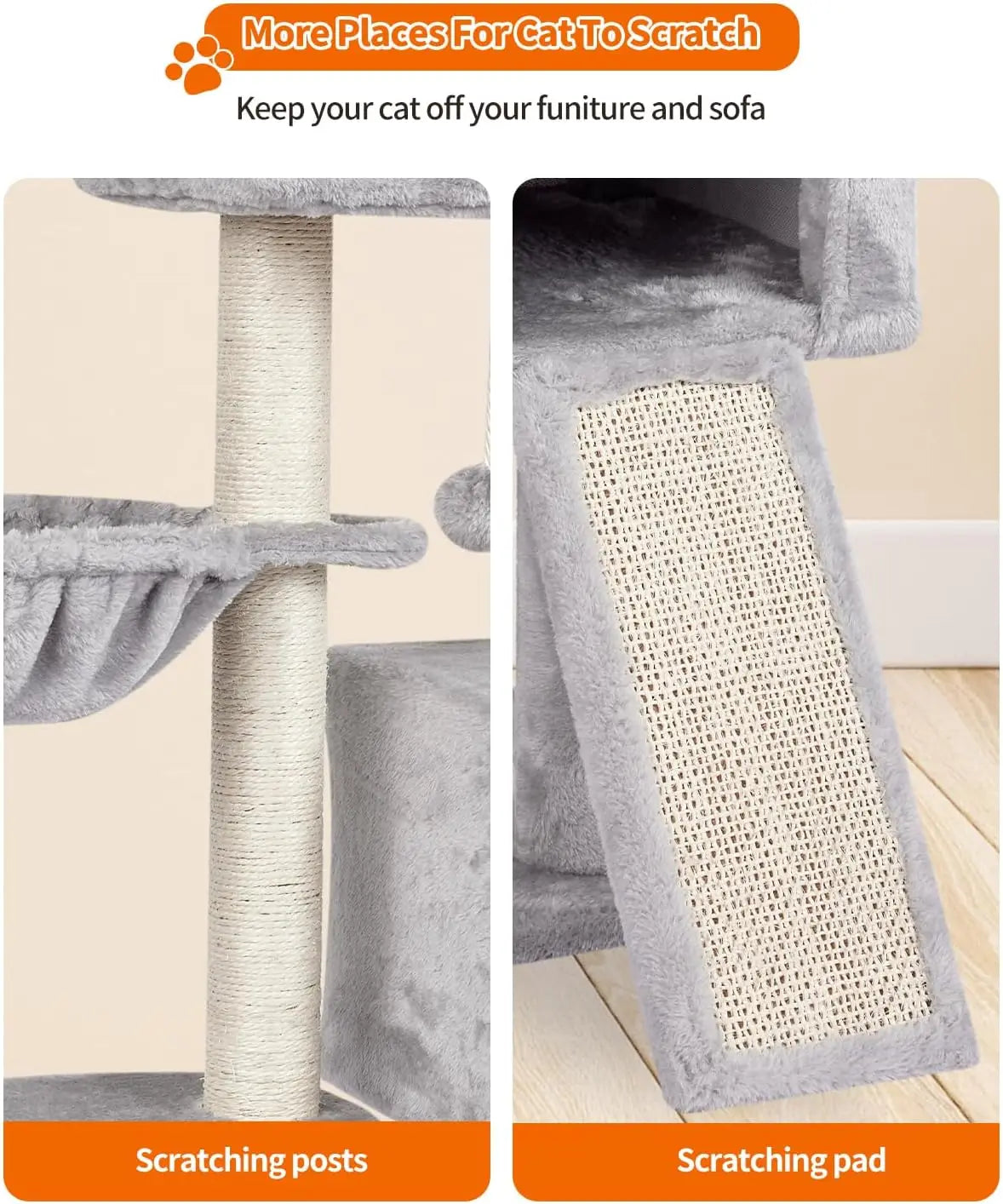 Cute Cat Tree Kitten Tower With Jump Platform Condo