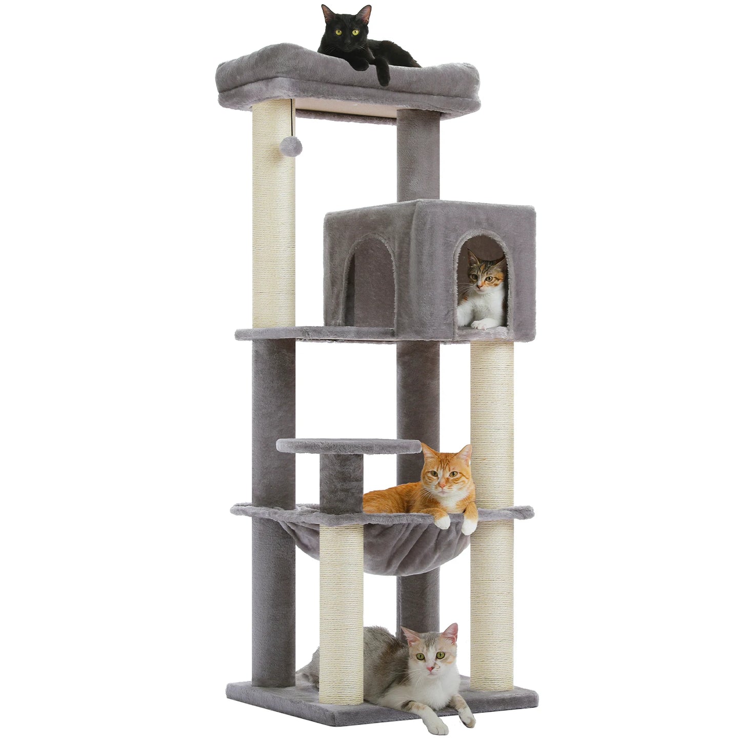 PAWZ Road Cat Tree with Thick Scratching Posts and Hammock