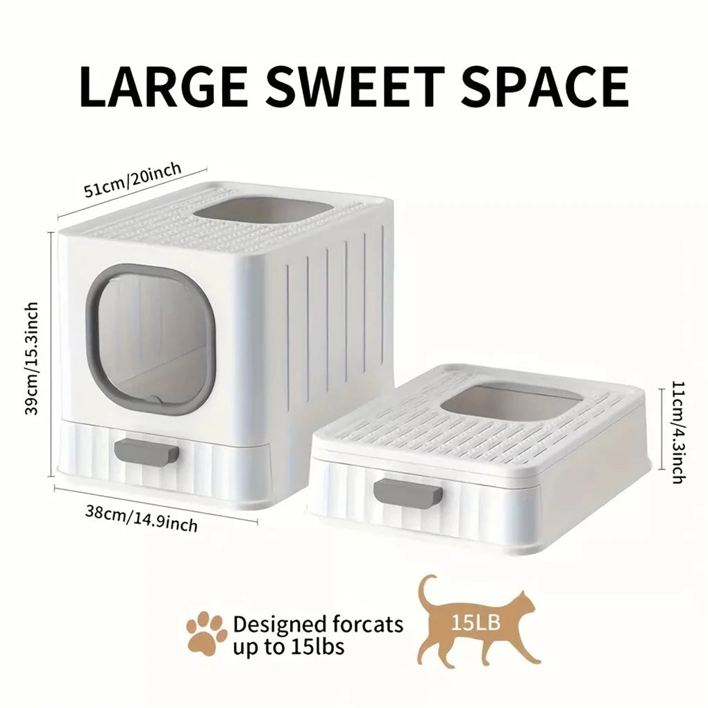 Leak Proof Enclosed Cat Litter Box With Scoop And Lid