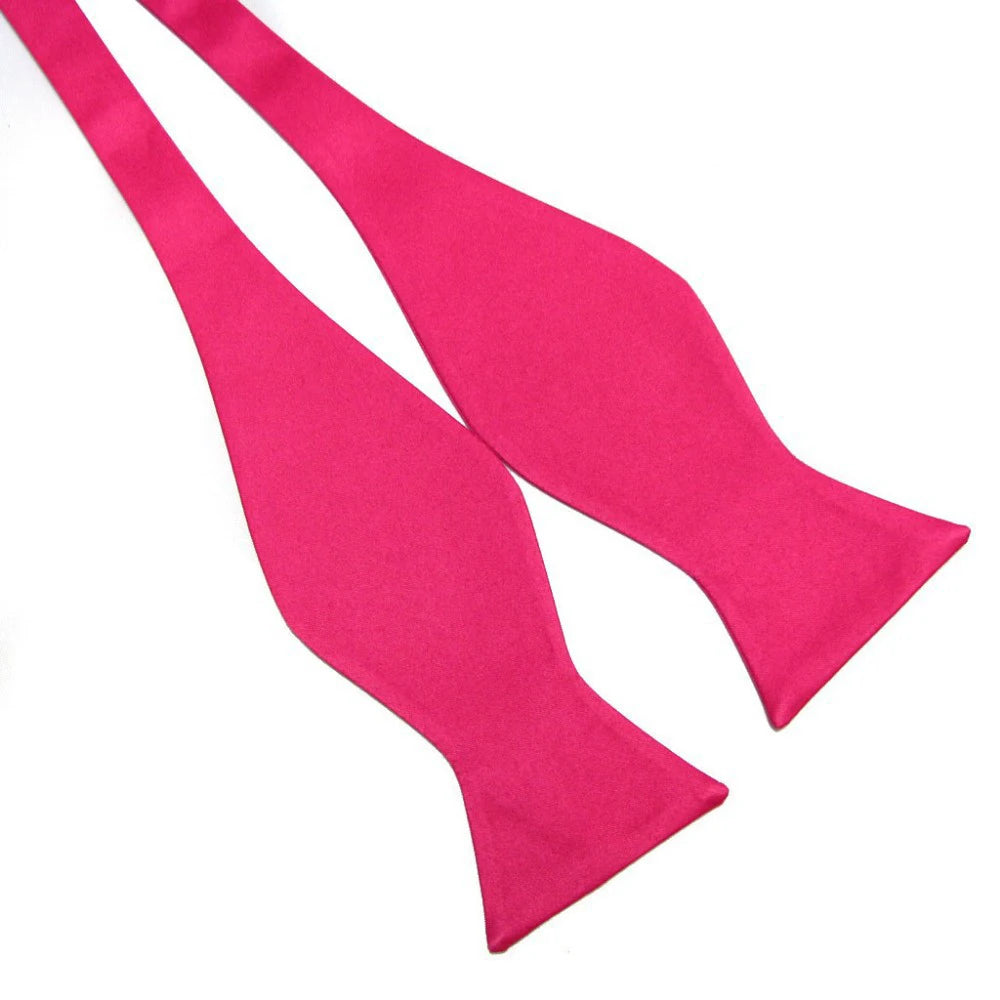 Self Bow Tie Men Adjustable Silk Satin Bowtie Solid Color Classic Business Neckwear Butterfly Wedding Party Suit Accessories Tie