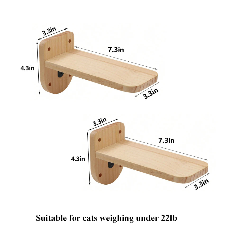 PETRAVELCN Cat Wall Mounted Four-Step Climbing Shelf Sisal Scratching Post