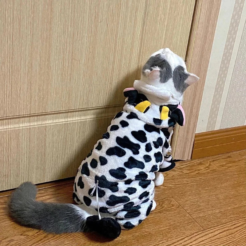 Fleece Dog Clothes Winter Jumpsuit Hoodie Coat For Small Dogs