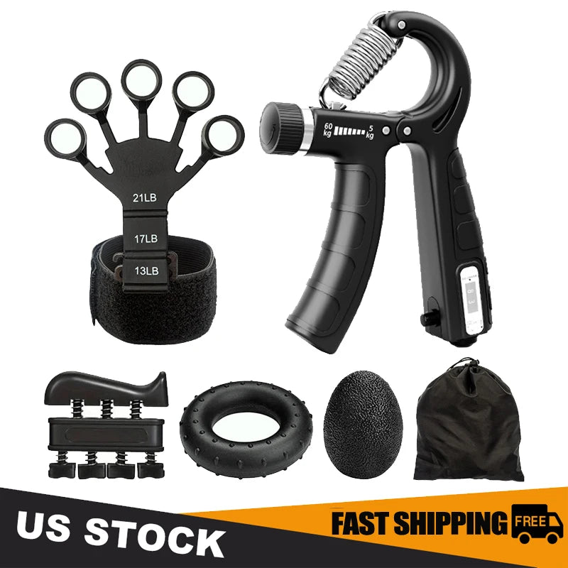 Grip Trainer Kit Strength Trainer For Muscle Building and Injury Recover Hand Rehabilitation Training Adjustable Hand Grip Sport