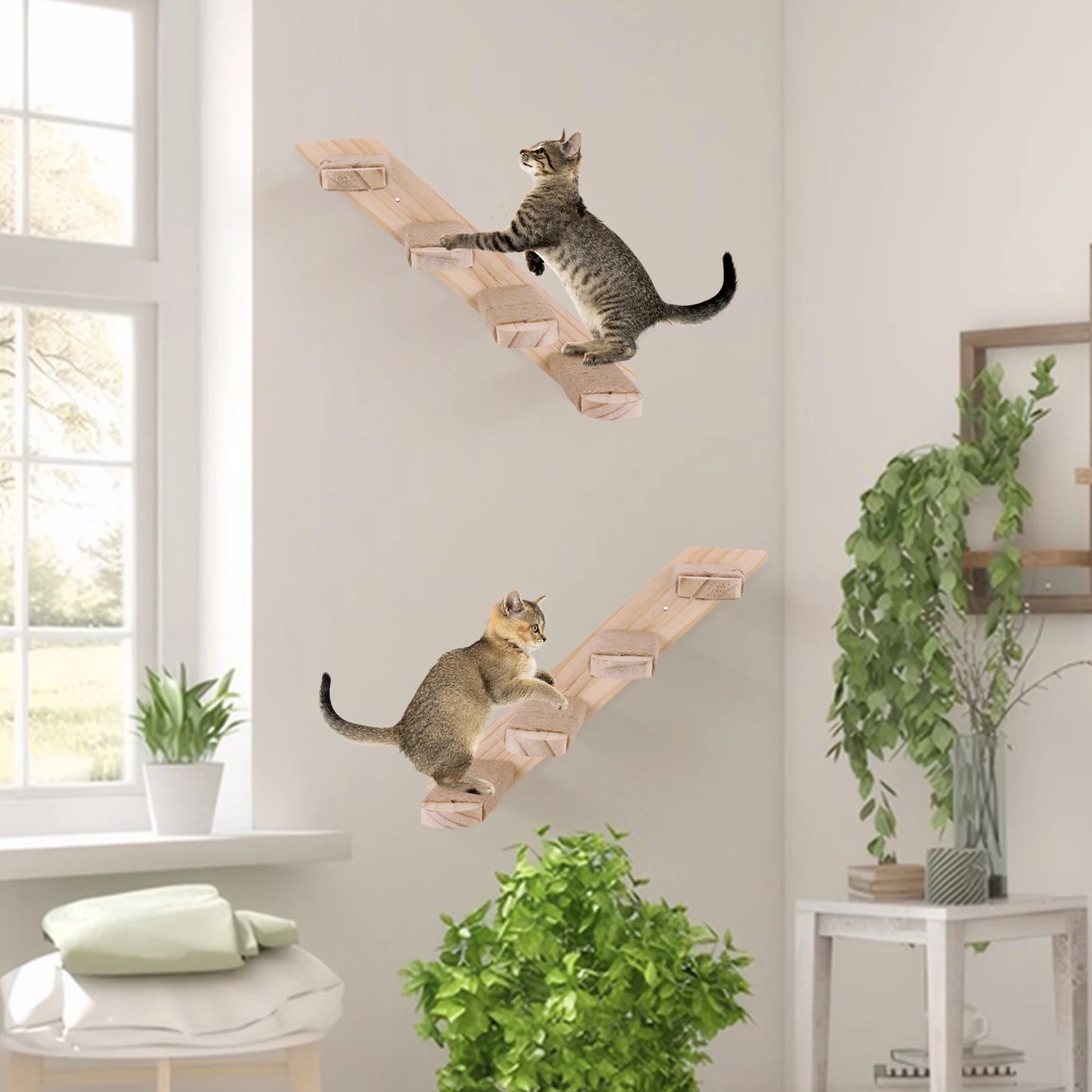 Cat Climbing Shelf Wall Mounted Four Step Perch Frame