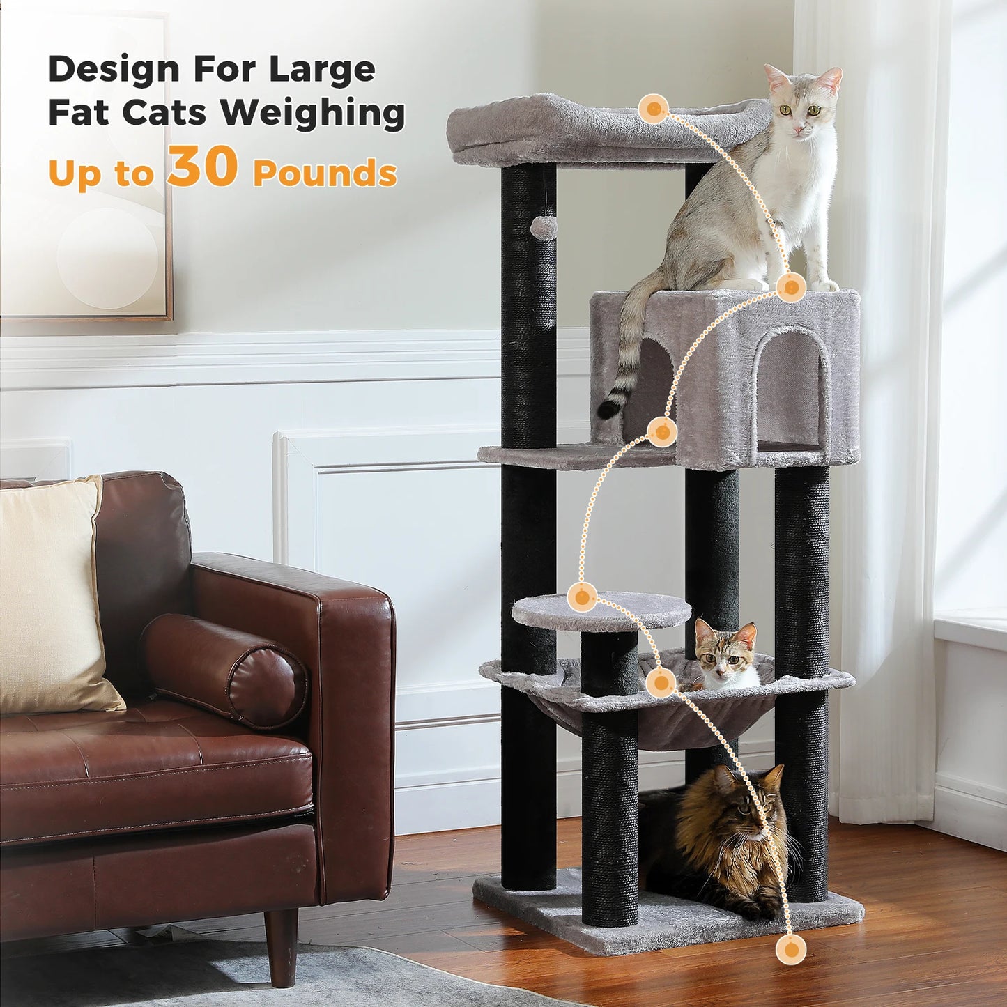 PAWZ Road Cat Tree With Thick Scratching Posts And Condo