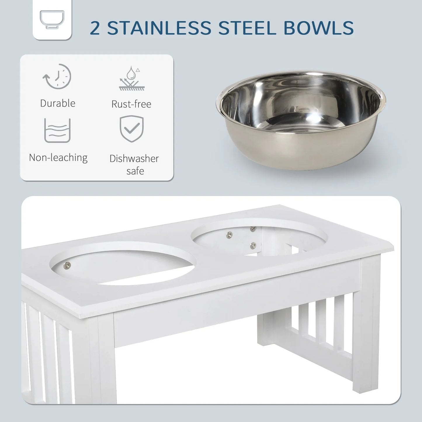 Aosom Elevated Dog Bowls And Food Stand With Stainless Steel