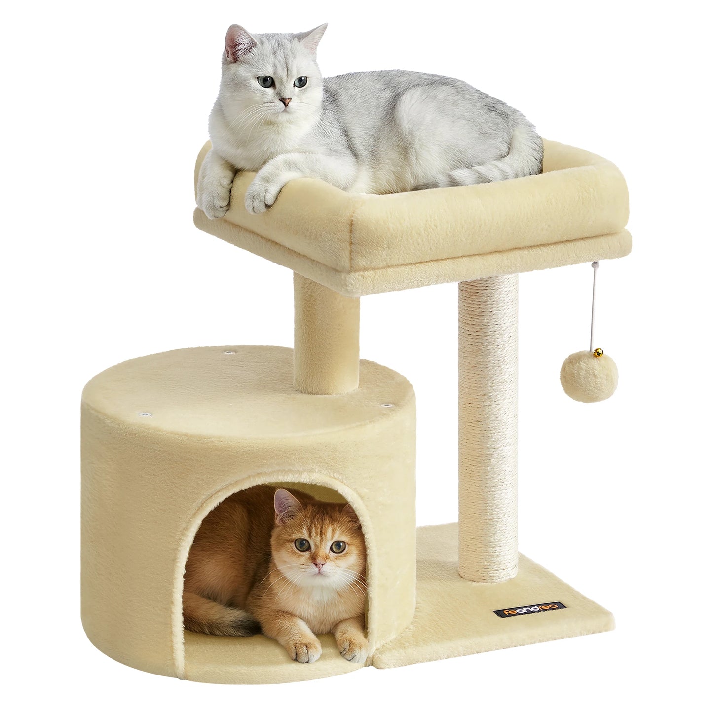 Feandrea Cat Tree, Small Cat Tower with Sisal Scratching Post, Plush Condo with Padded Perch, for Small Spaces, Kittens,