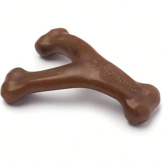 Benebone Wishbone Durable Dog Chew Toy For Aggressive Chewers, Real Bacon, Made In USA, Medium