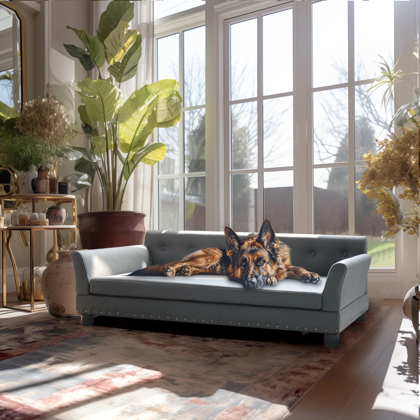BINGOPAW Durable Elevated Dog Bed Sofa Made With Leather