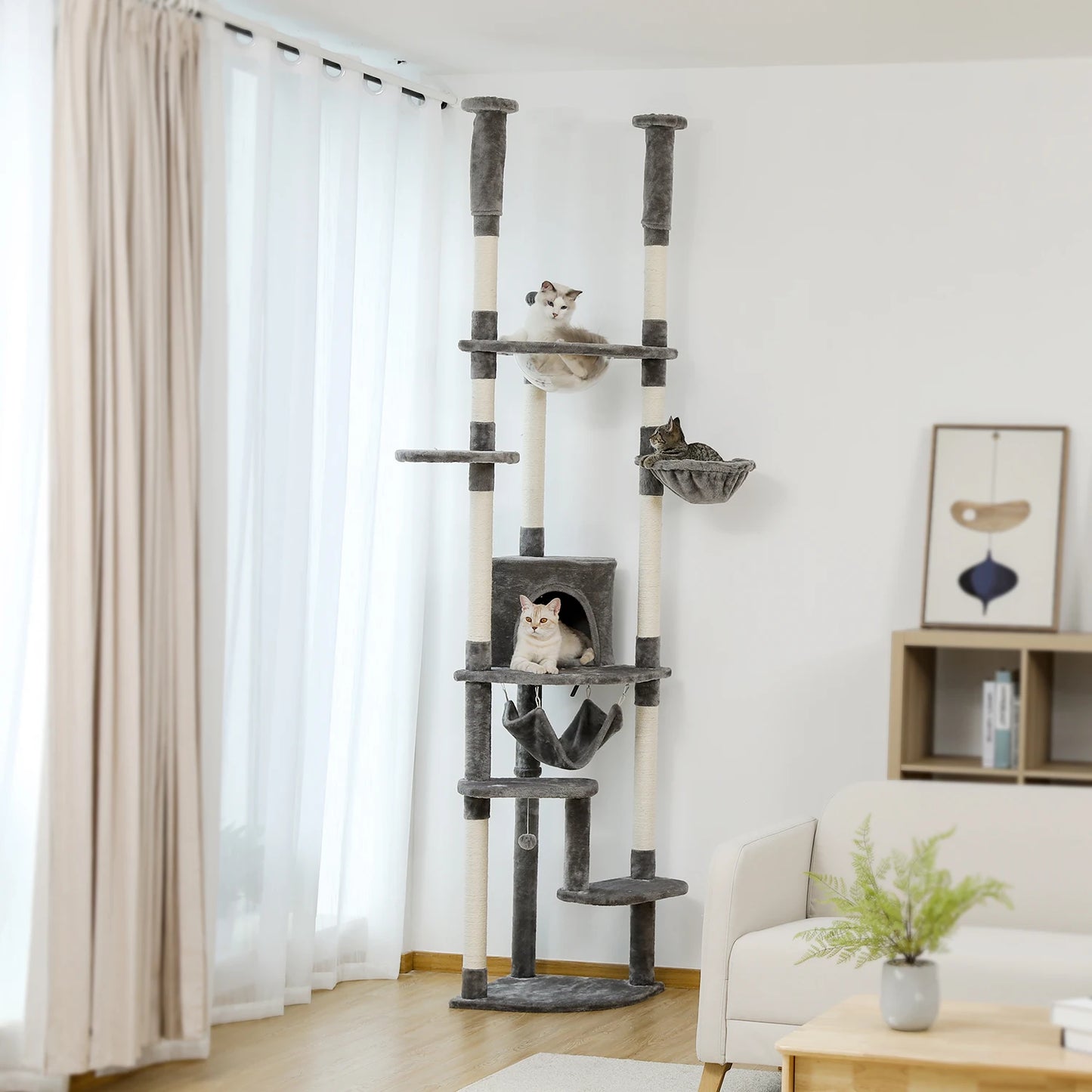 PAWZ Road Floor to Ceiling Cat Tree With Adjustable Height