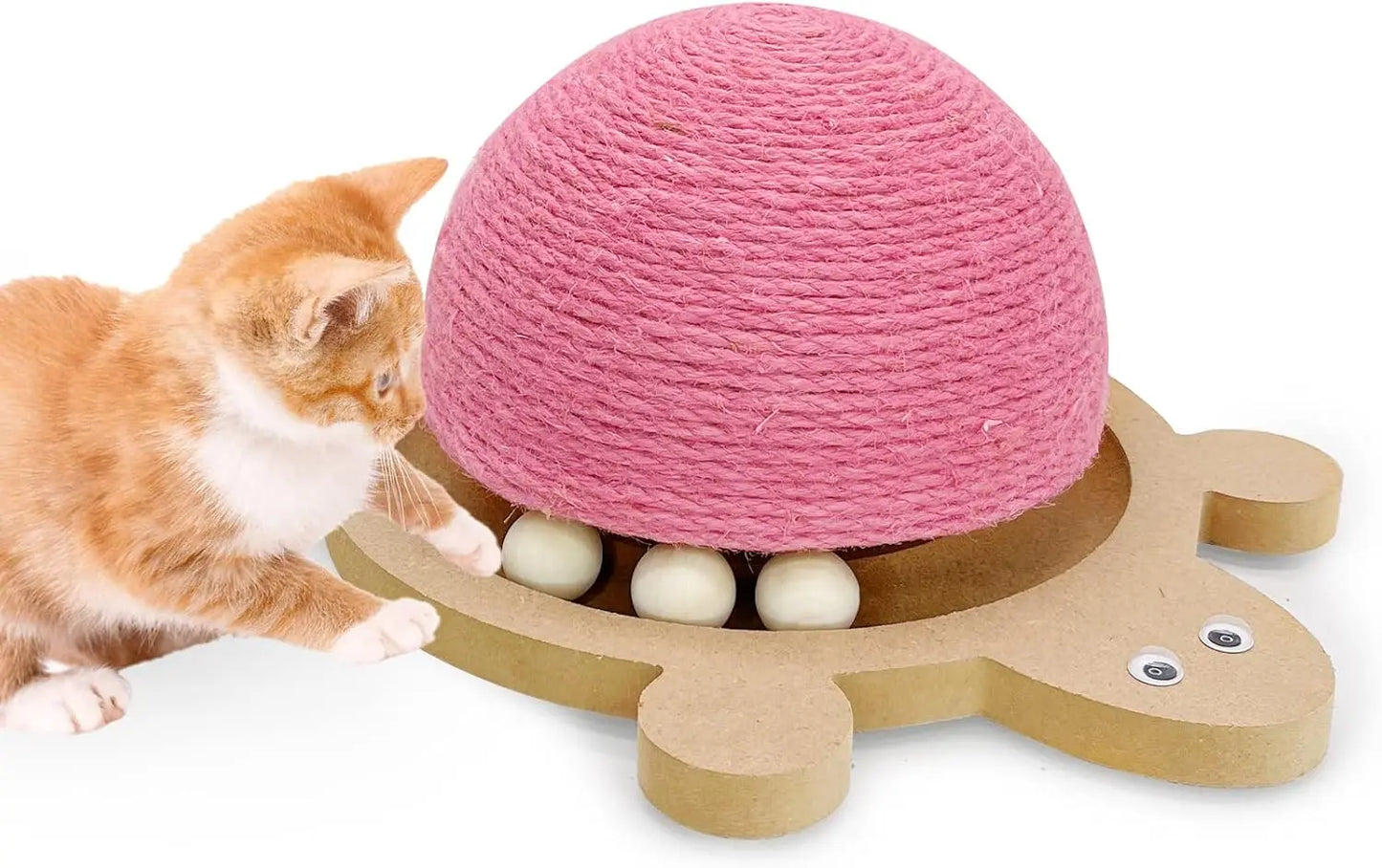 Natural Sisal Cat Scratching Ball With Wooden Base Roller Track