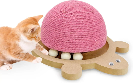 Natural Sisal Cat Scratching Ball With Wooden Base Roller Track