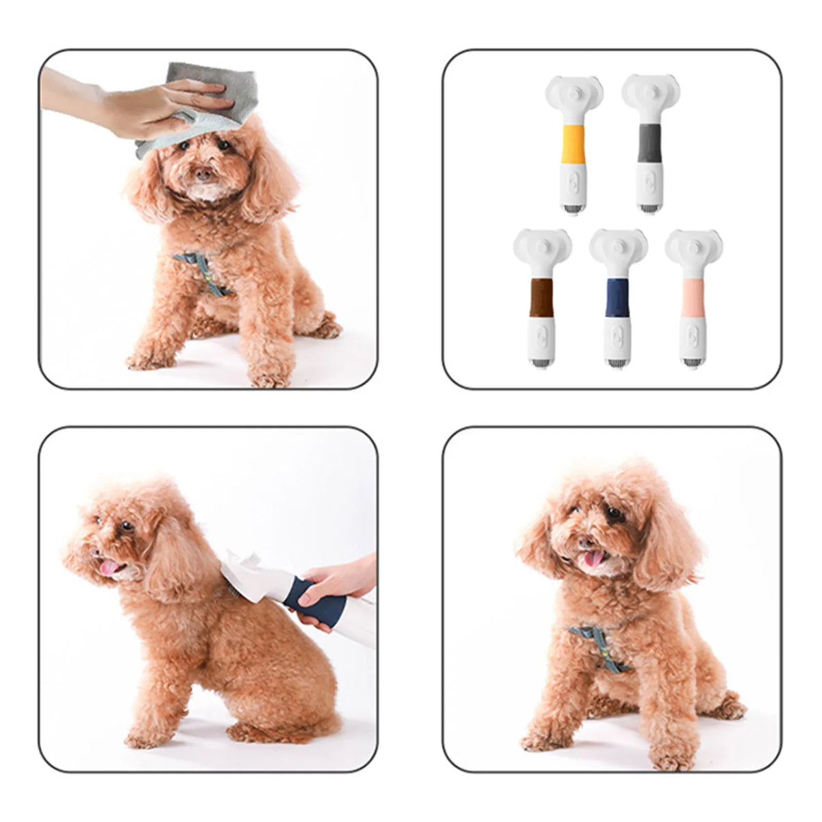 Pet Hair Dryer with Slicker Brush Low Noise 600W 3 Temperature Adjustable 3 in 1 Grooming Dog Blow Dryer for Cats Cat Hair Dryer