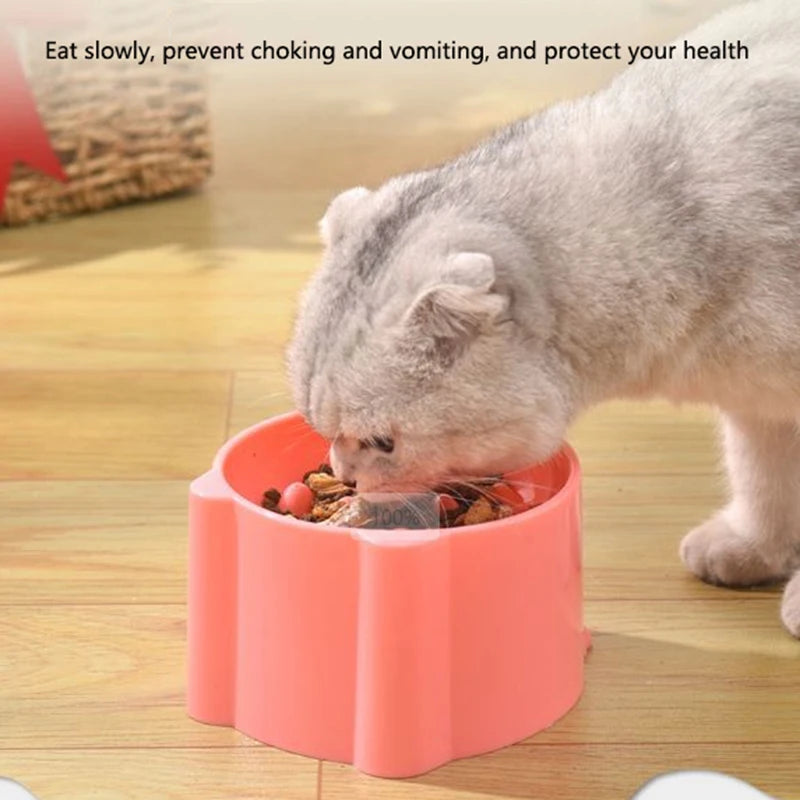 Cat Slow Feeder Bowl Anti Choking High Neck Design