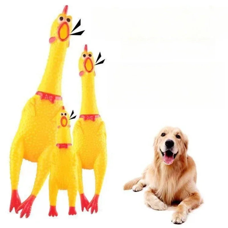 DKSTINYE Squeaky Screaming Chicken Dog Toy Squeaker Chew