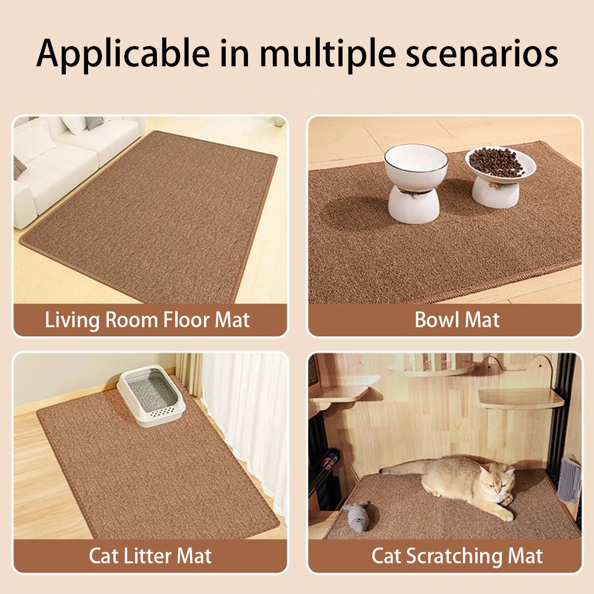 NONECN Cat Scratching Mat Carpet Non Slip Bed Sofa Protector