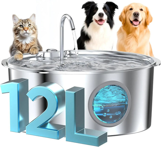 Pet Water Fountain With Stainless Steel Bowl And Quiet Pump