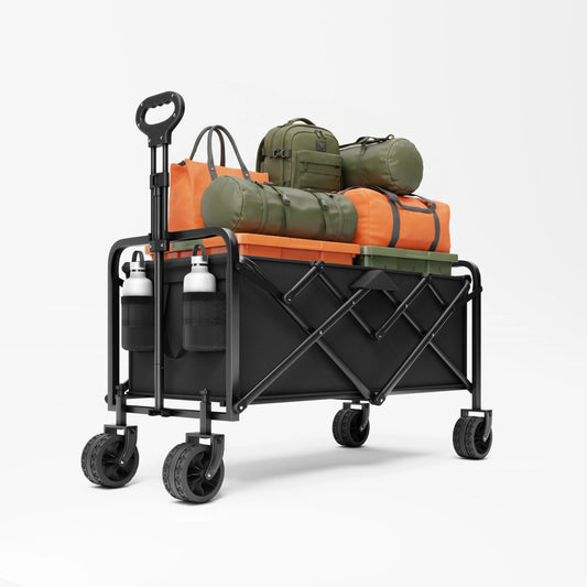 Heavy Duty Pet Stroller Foldable Rolling Carrier Cart Multi-functional Practical Large Load Bearing with Multi-Storage for Cats And Dogs 3 Colors Outdoor Travel