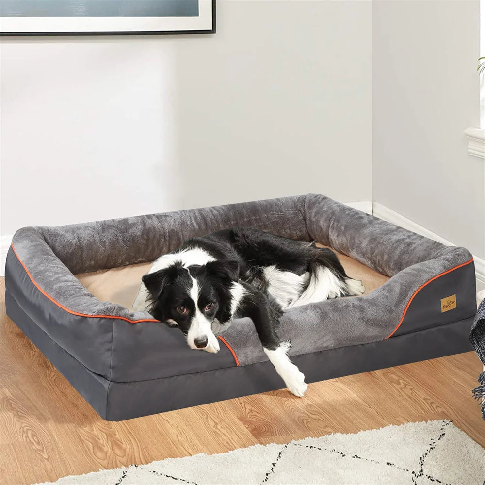 BORWARTCN Orthopedic Memory Foam Dog Bed Sofa With Removable Cover