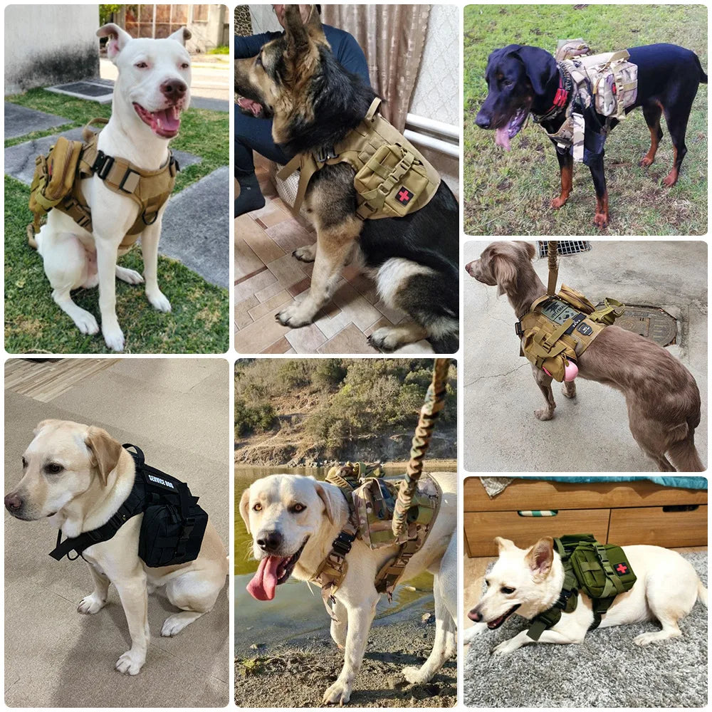 PETRAVELCN Dog Tactical Molle Pouches Set for Harness