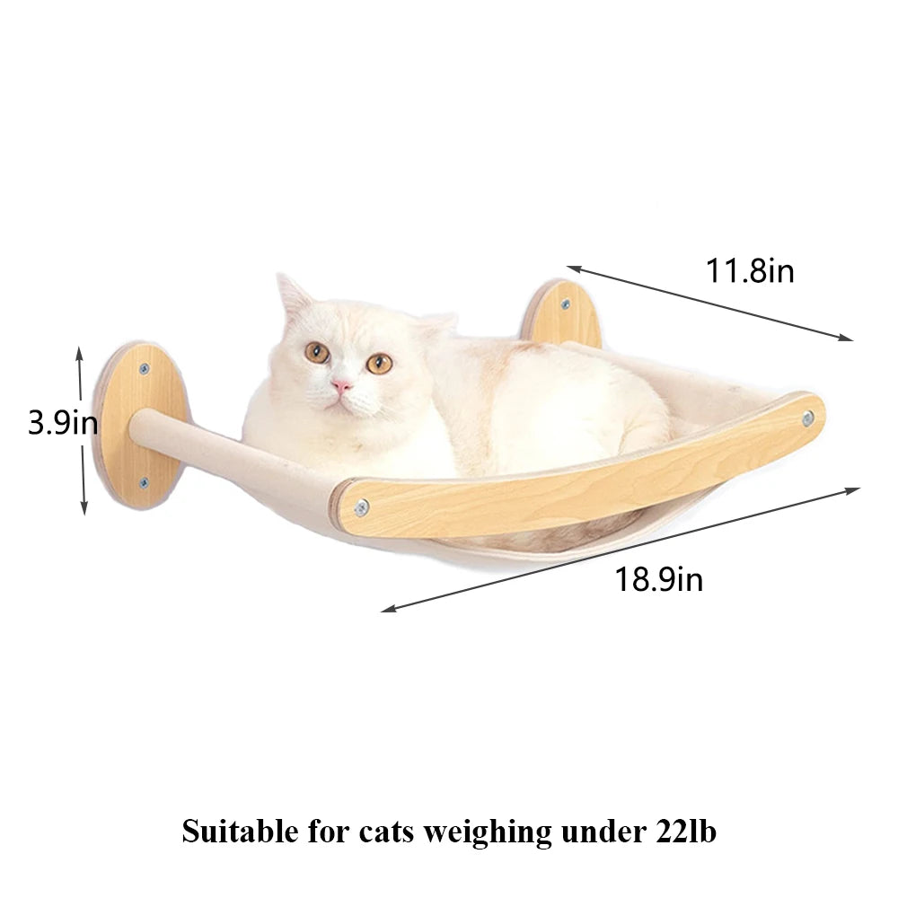 PETRAVELCN Cat Wall Mounted Four-Step Climbing Shelf Sisal Scratching Post