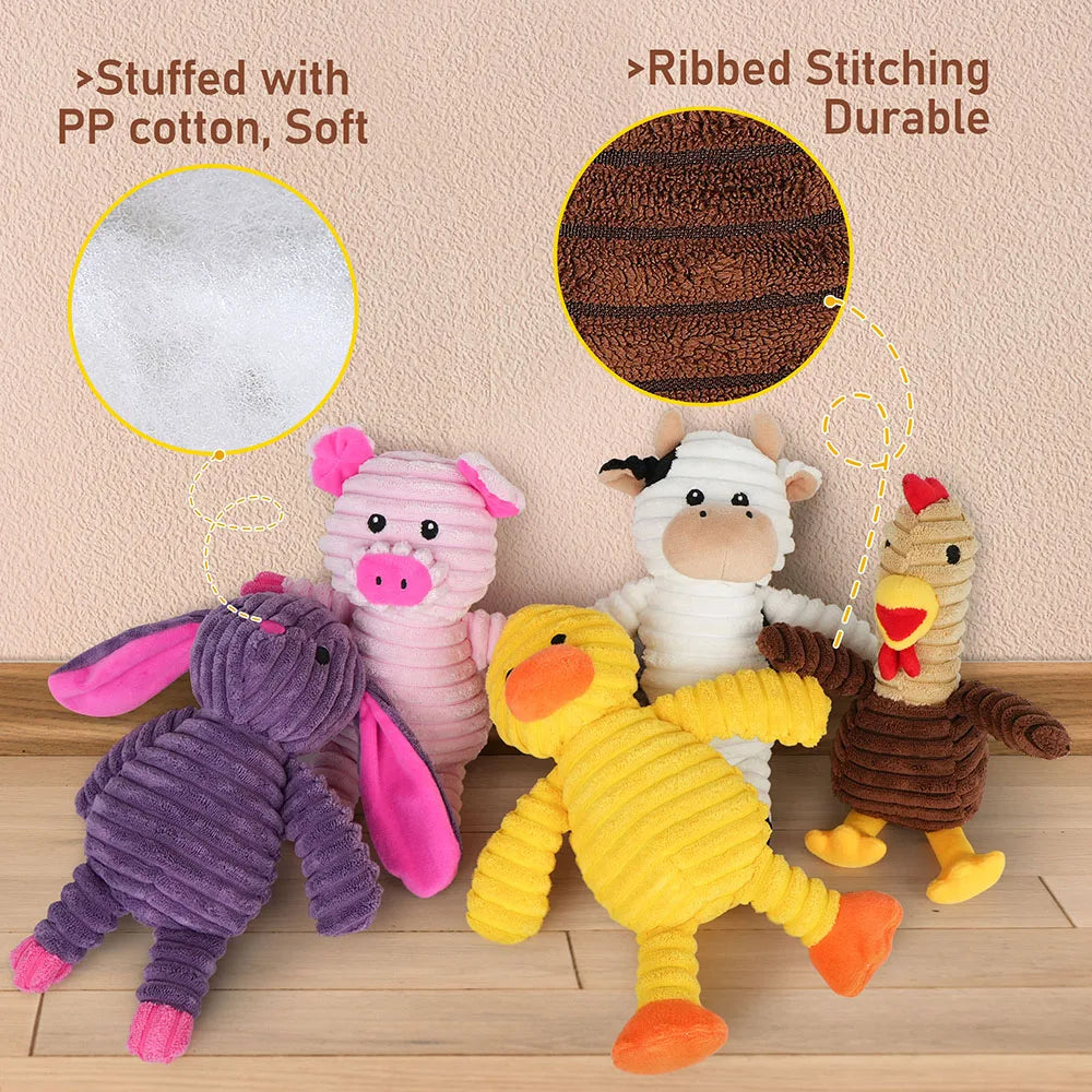 Plush Dog Squeaky Toys Assortment Stuffed Chew Pet Toy
