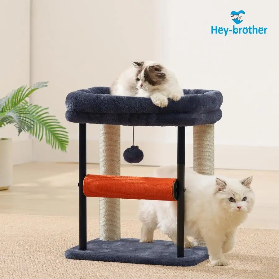 Cat Tree With Bed And Sisal Wrapped Columns For Kittens