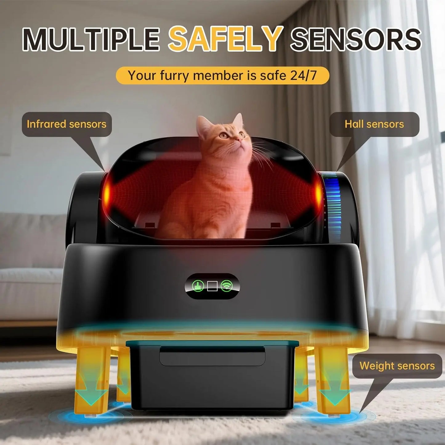 Automatic Self Cleaning Cat Litter Box With Smart App