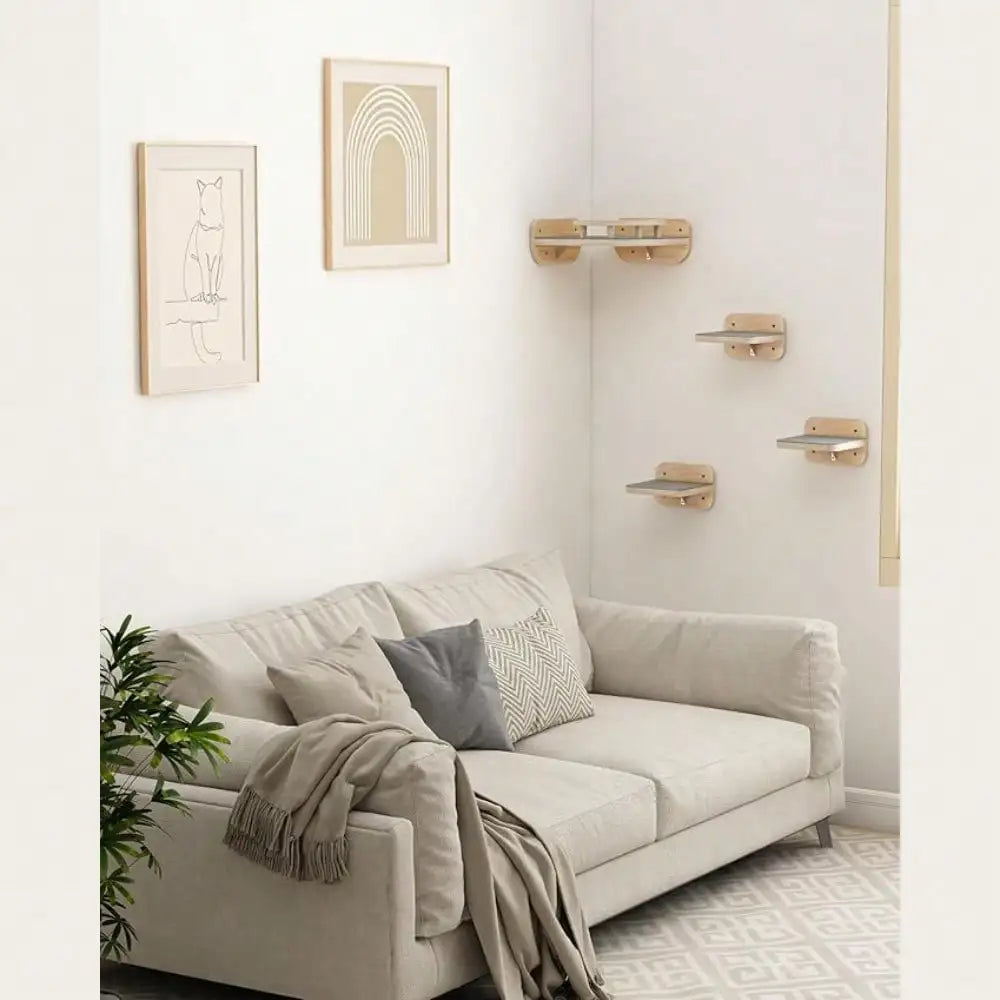 Cat Wall Climbing Shelf With Wide Steps For Indoor Cats